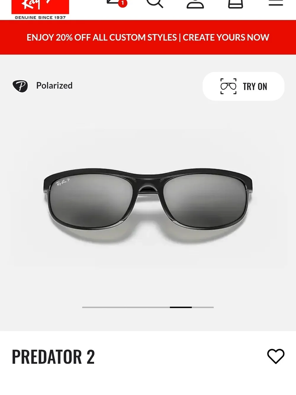 Ray-Ban Predator 2 Sunglasses — Black Frame with Grey Lenses